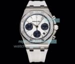 Swiss Replica Audemars Piguet Royal Oak White Chronograph Ladies 37MM Watch
